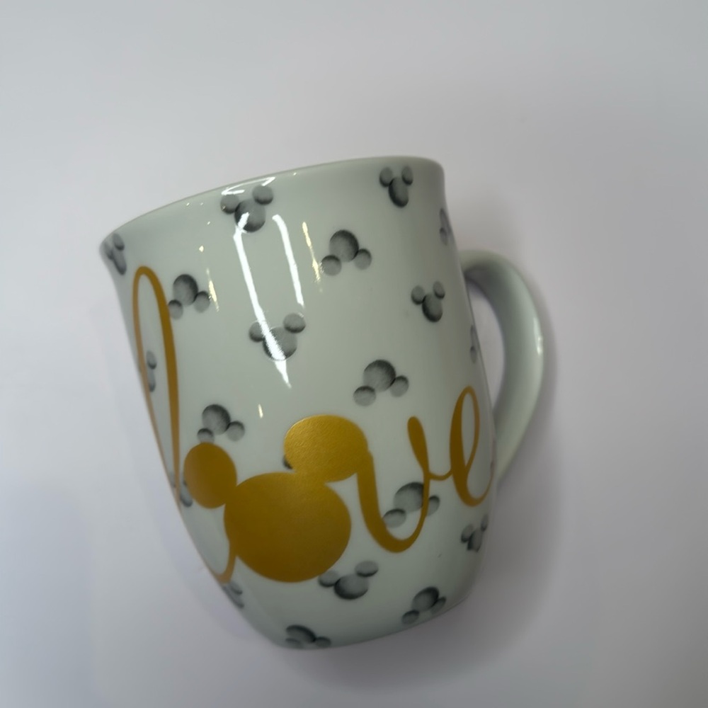 Mickey Mouse Love White and Gold Mug - Picture 1 of 5